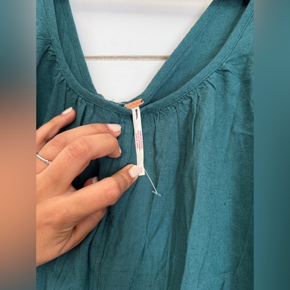 NWOT Free People Milo One-Piece Oversized Dolman Sleeve Linen Viscose Jumpsuit - Picture 8 of 11